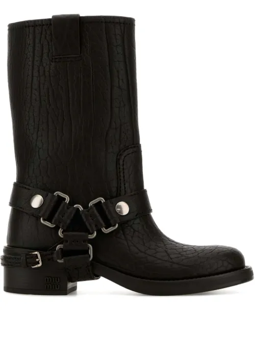 Miu Miu bottines en cuir - Noir - Miu Miu - Modalova