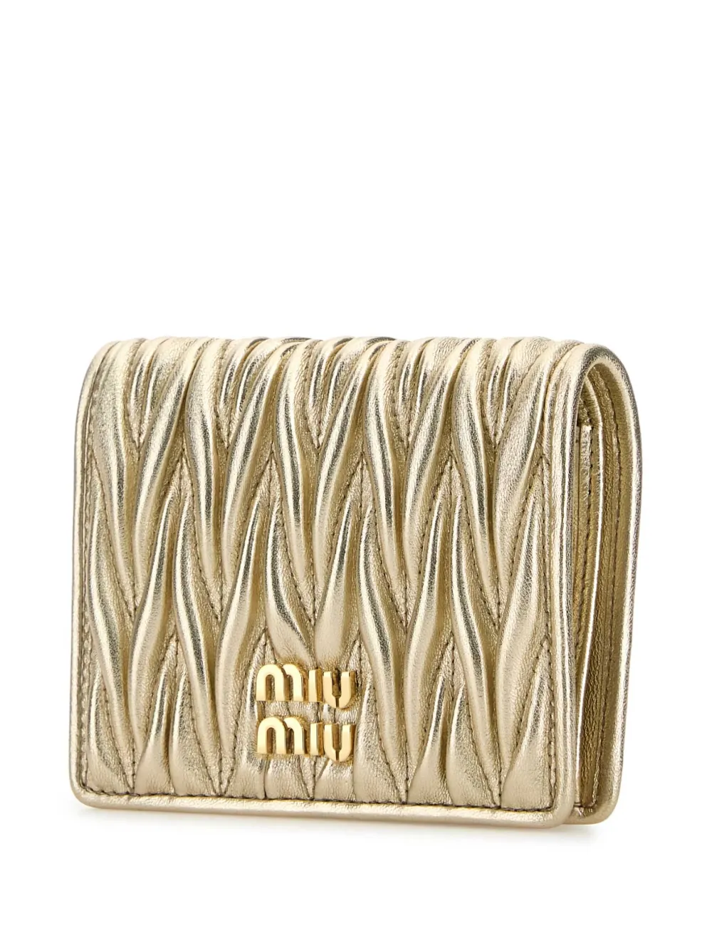 Miu Cassandre kleine leren portemonnee Goud