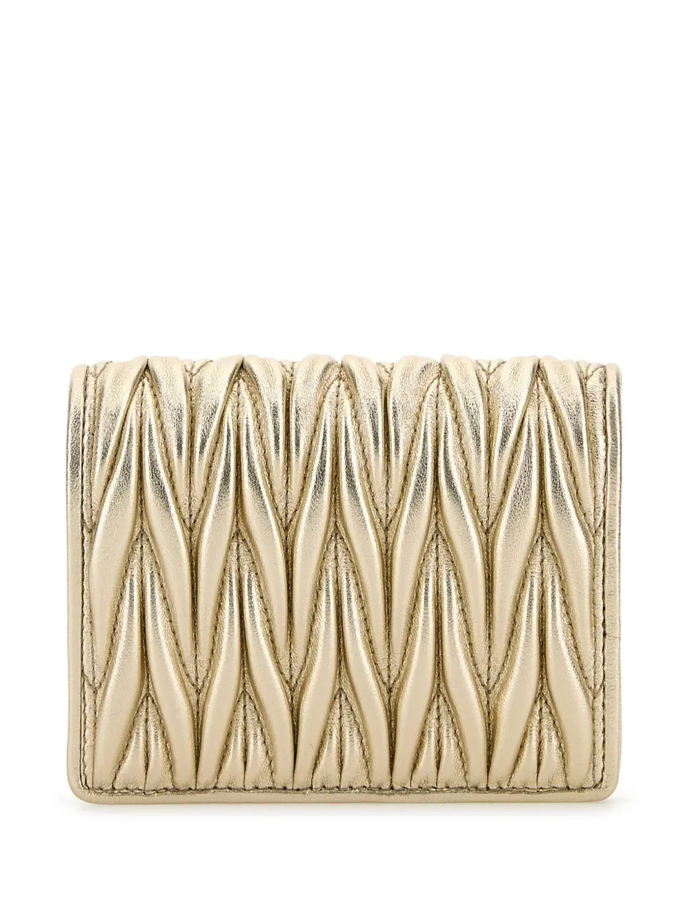 Miu Miu small matelassé leather wallet - Goud