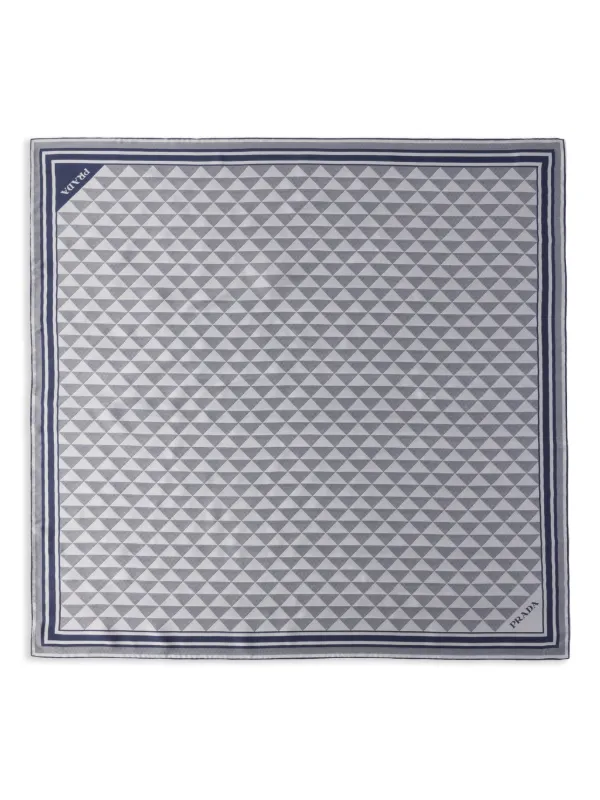 Prada プリント シルクスカーフ | ブルー | FARFETCH JP