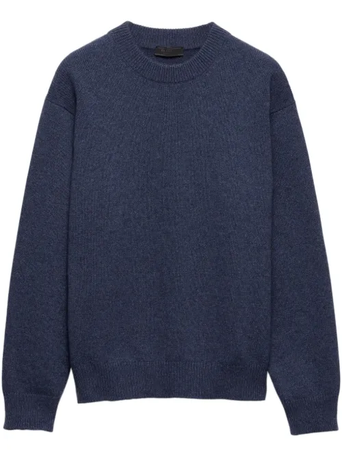 Prada pull à logo brodé - Bleu - Prada - Modalova
