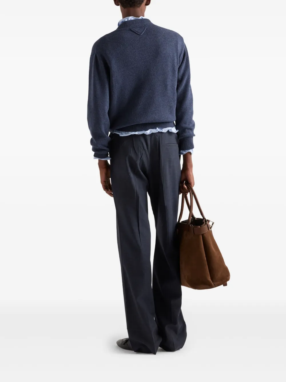Prada Trui met geborduurd logo Blauw
