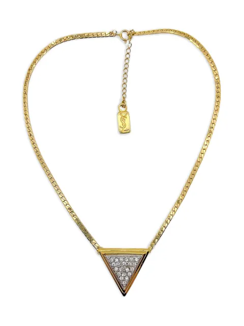 Saint Laurent Pre-Owned 1980s Geo-style rhinestone necklace