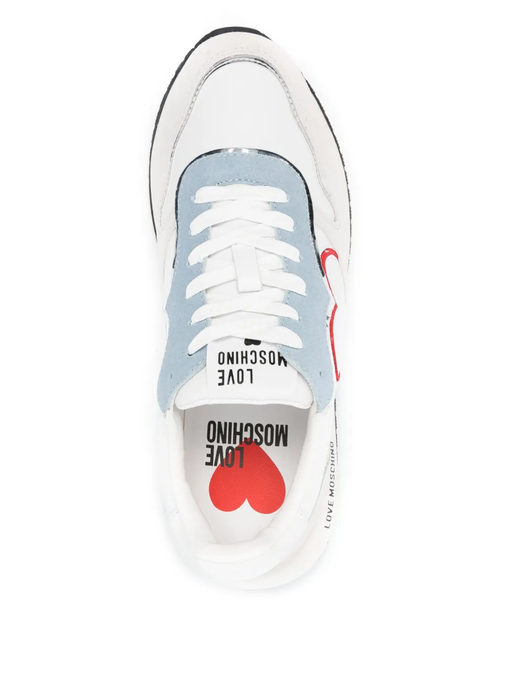 Love Moschino heart-embroidered sneakers White