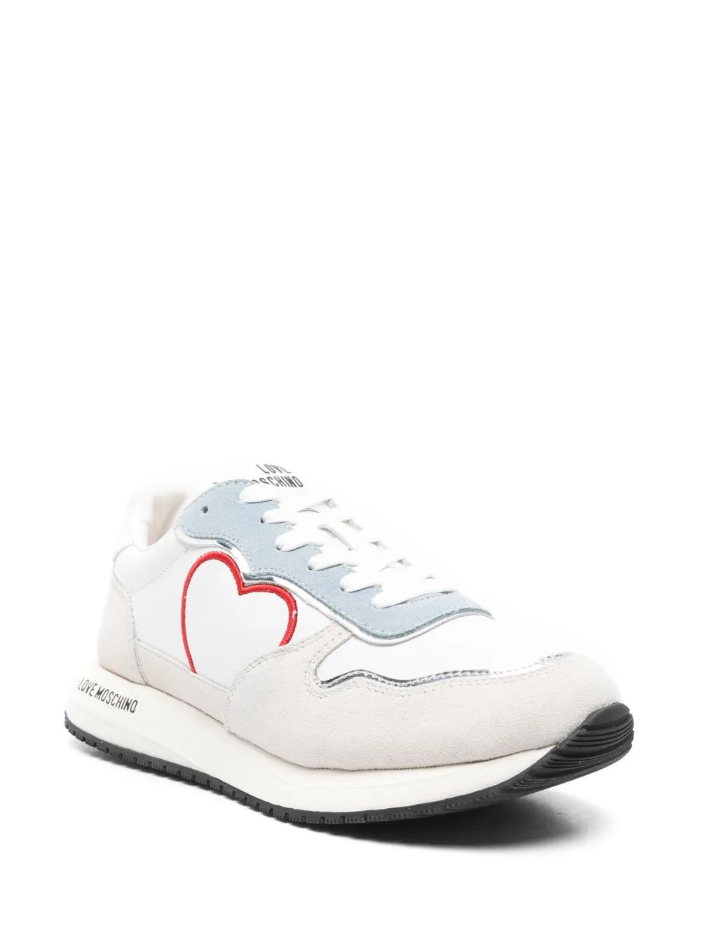 Love Moschino Sneakers met geborduurd hart - Wit