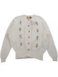 Magliano floral-embroidered cardigan - White