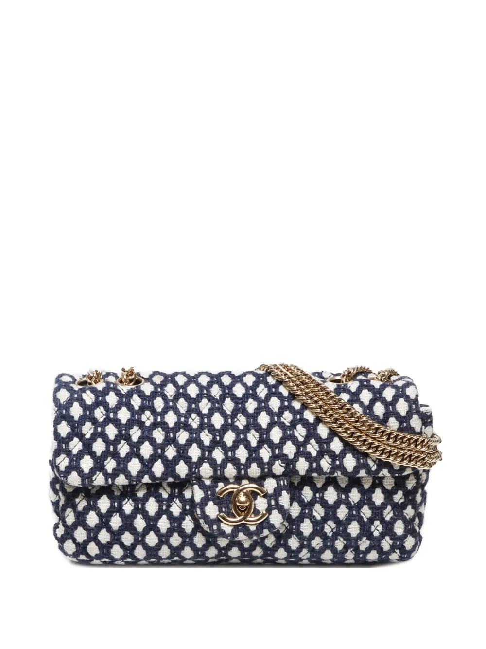 CHANEL Pre-Owned 2008-2009 Classic Flap Knit shoulder bag | Blue | Image 1