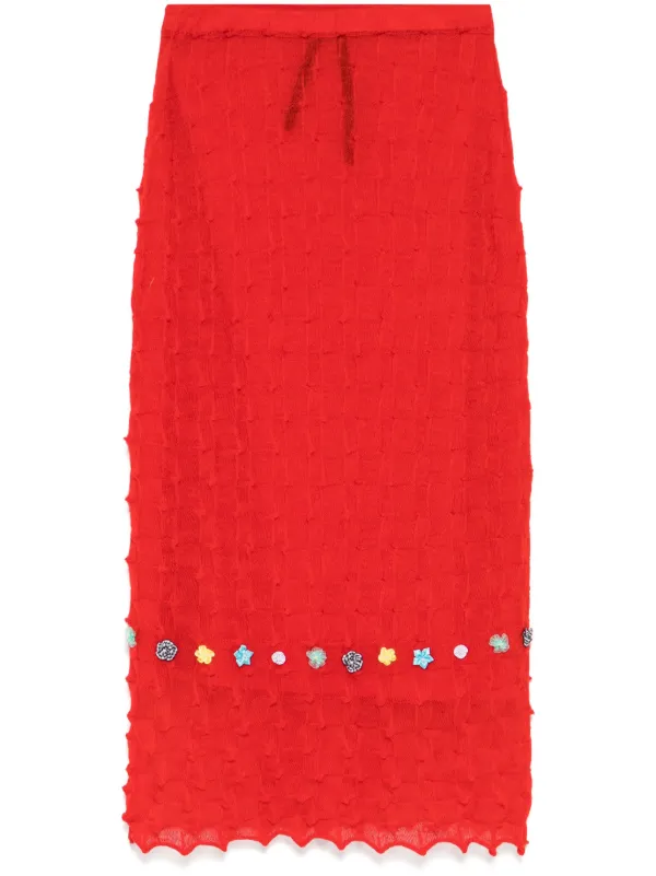 YanYan ニットスカート YANYAN KNITS デコラティブ ミニスカート | レッド | FARFETCH JP