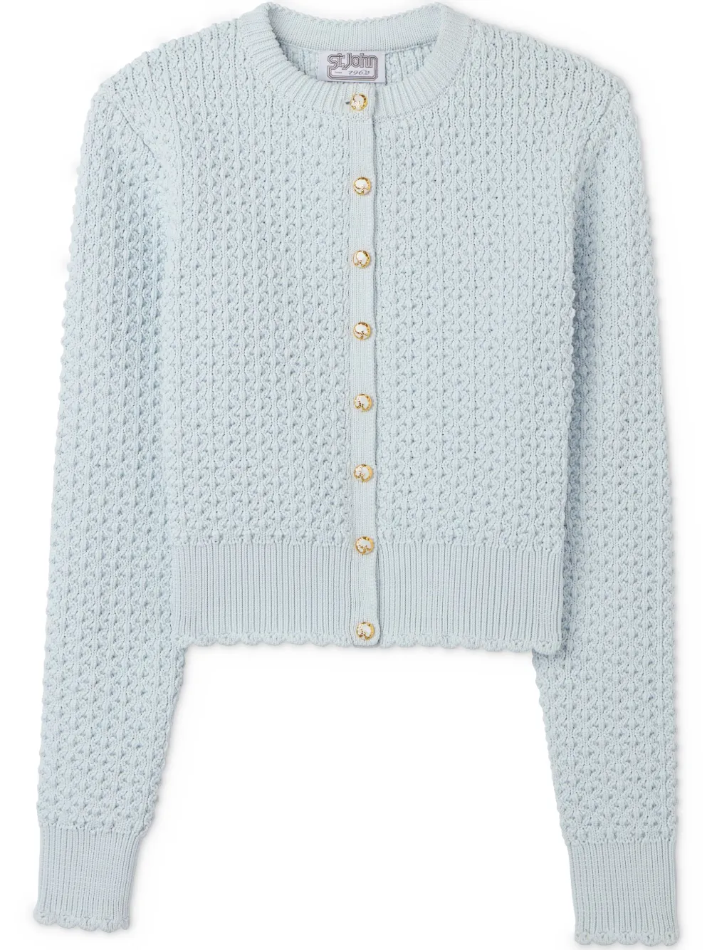 St John Re Edition Slub Texture Cardigan In Blau