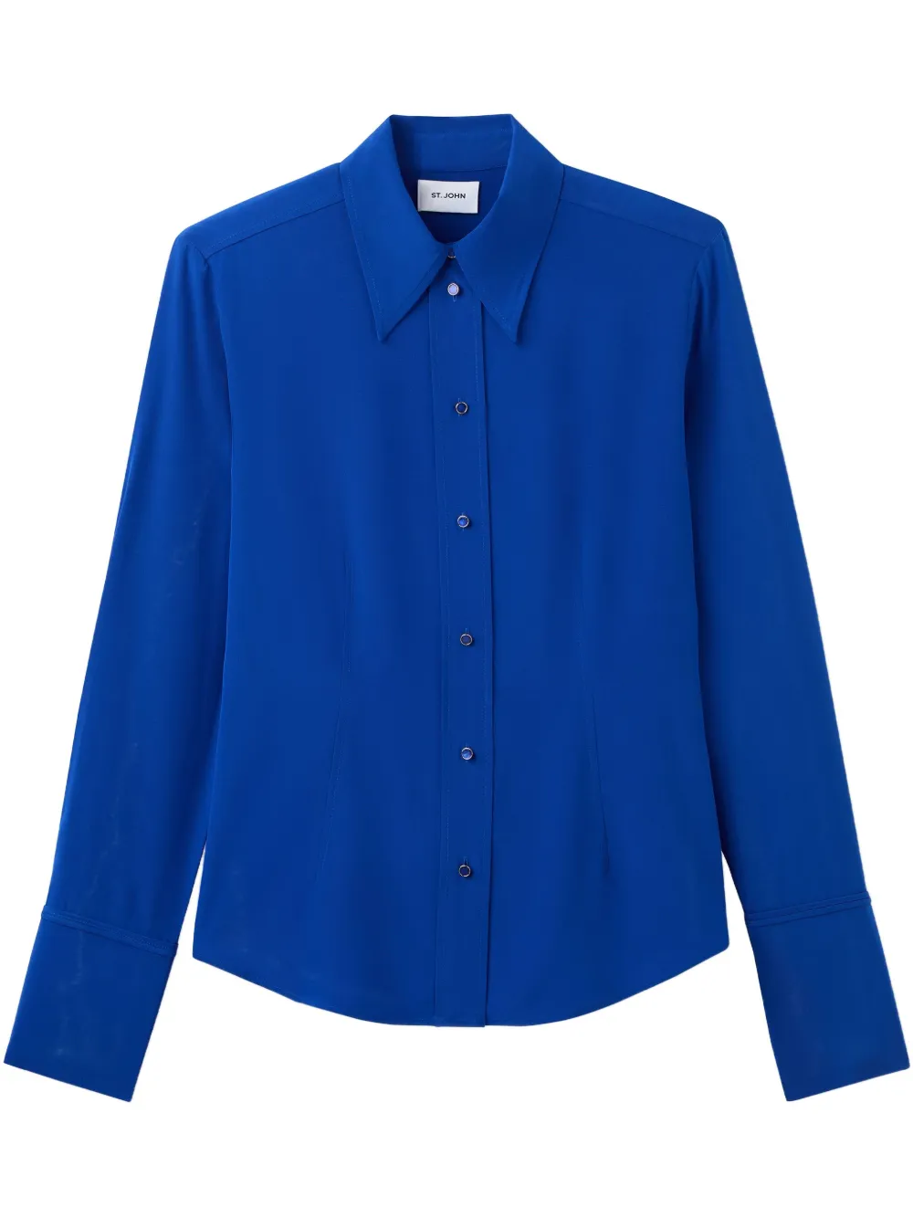 St. John Crêpe-de-chine zijden blouse Blauw