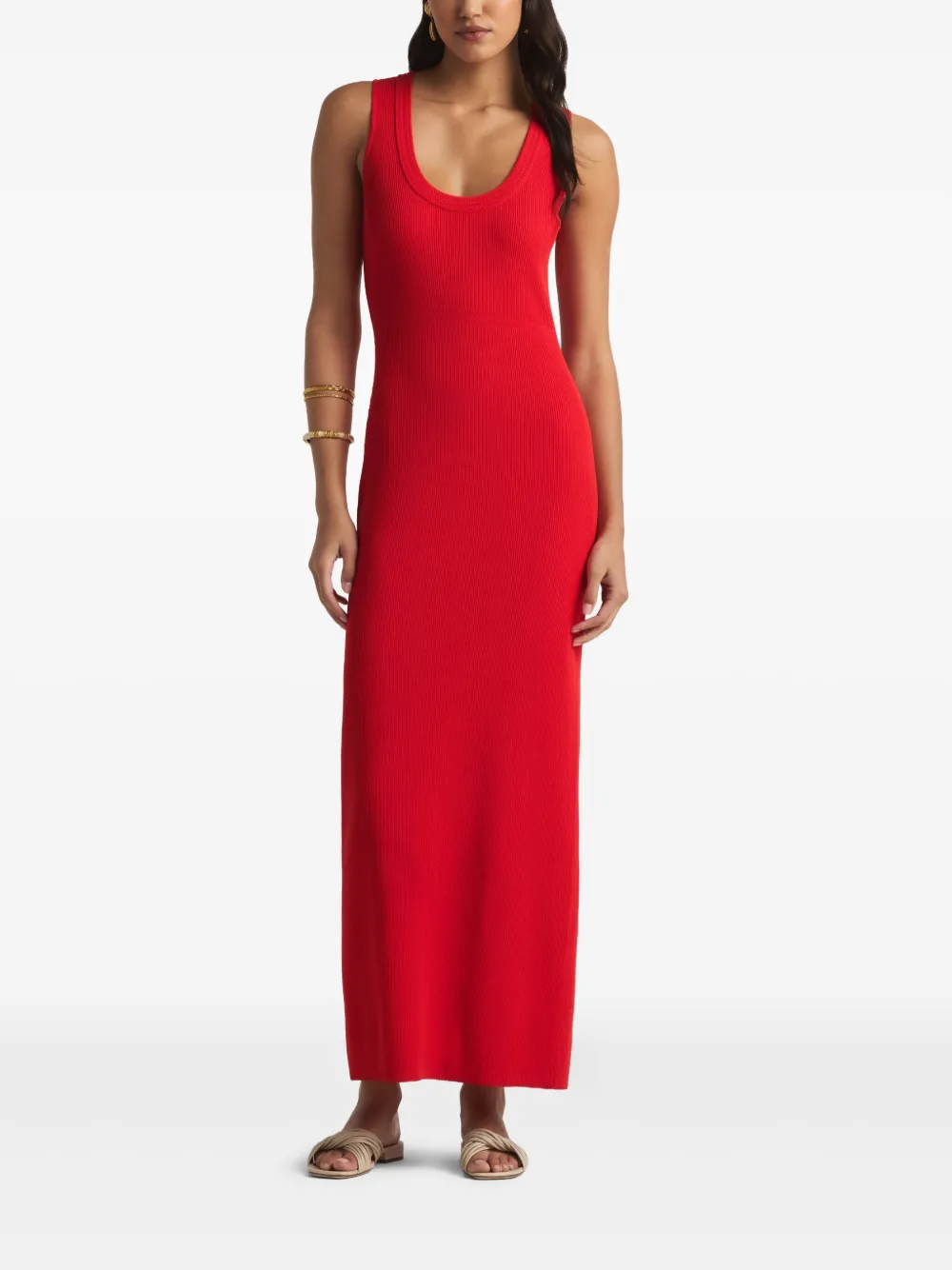 St. John ribbed-knit dress - Rood