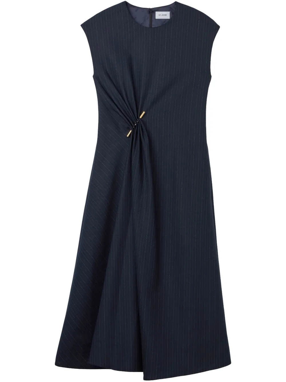 gathered-detail midi dress