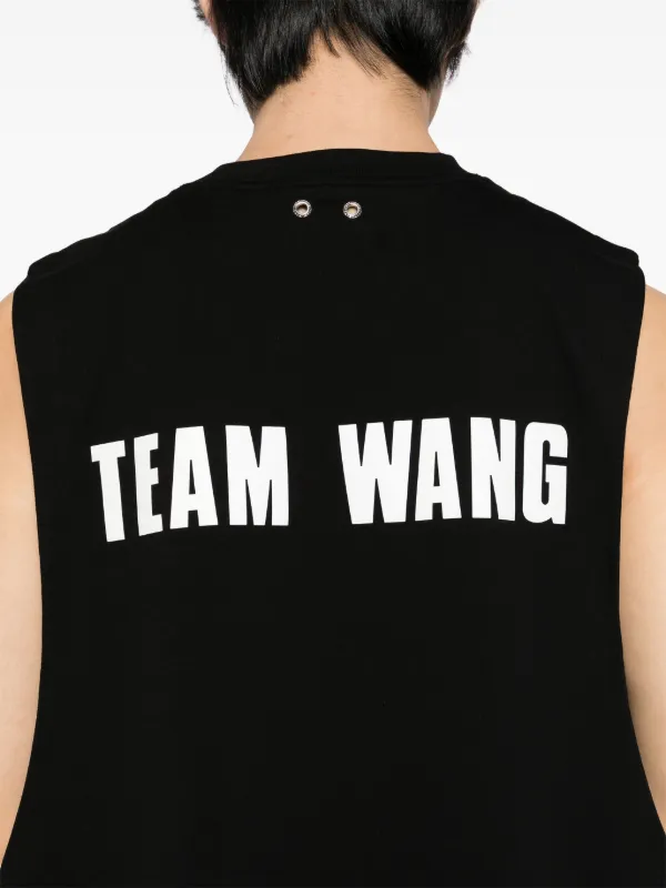 トップス TEAM WANG PRINTED LOGO VELVET DOWN VEST TEAM WANG Design The Original Jersey Vest | Black | FARFETCH CA