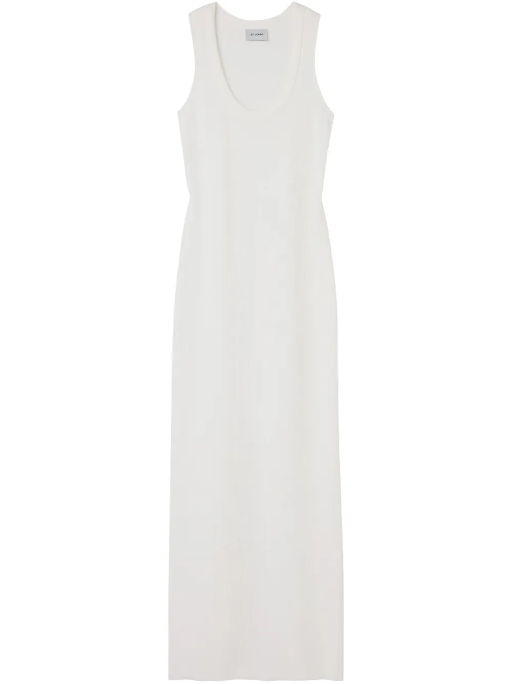 scoop-neck fine-ribbed maxi dress