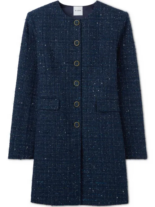 St. John veste en tweed - Bleu - St. John - Modalova
