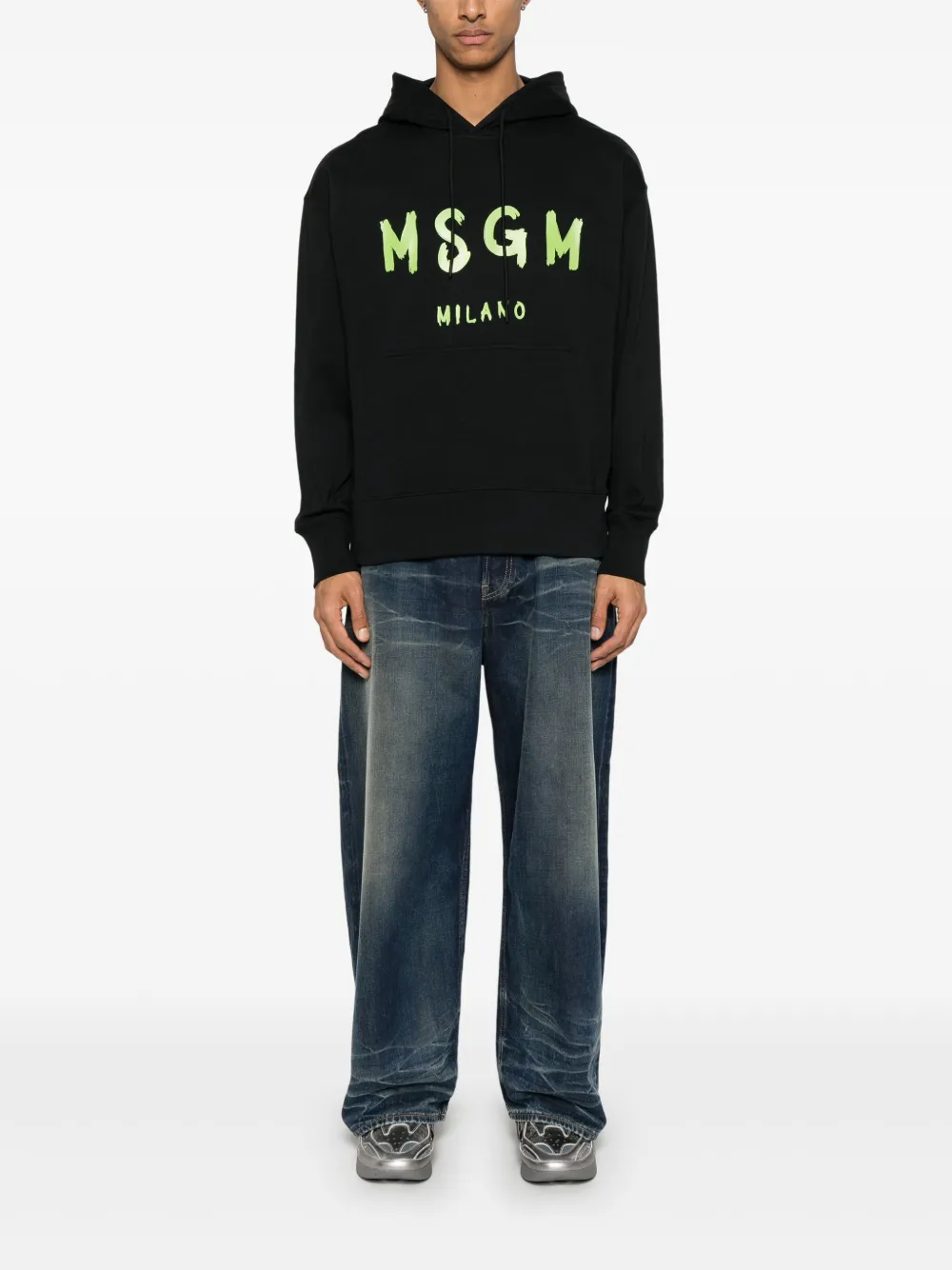 MSGM Hoodie met logoprint - Zwart