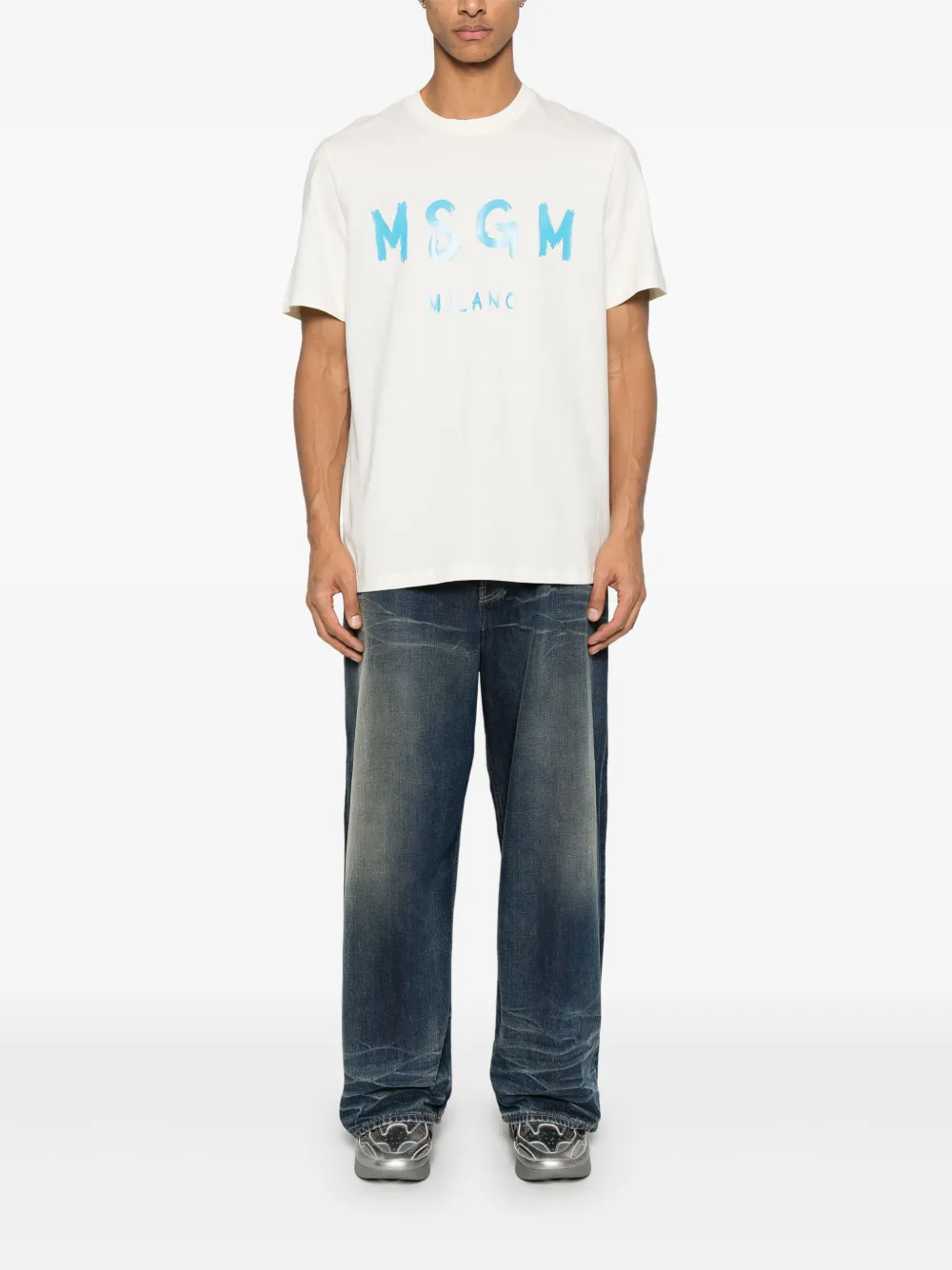 MSGM T-shirt met logoprint - Beige