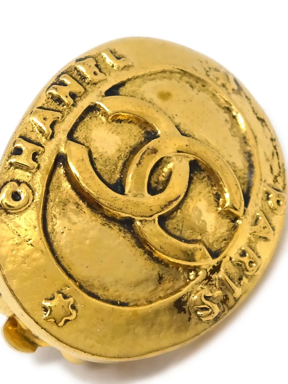 Pre-owned Chanel 1990-2000s Cc Earrings In Gold