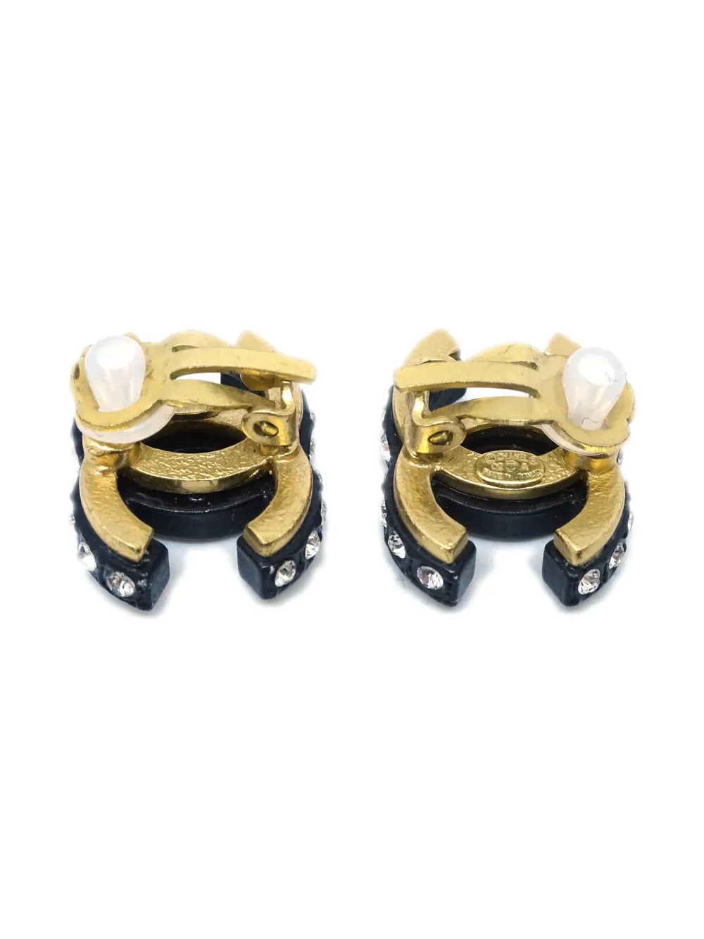 Pre-owned Chanel 2002 Cc Earrings In Black