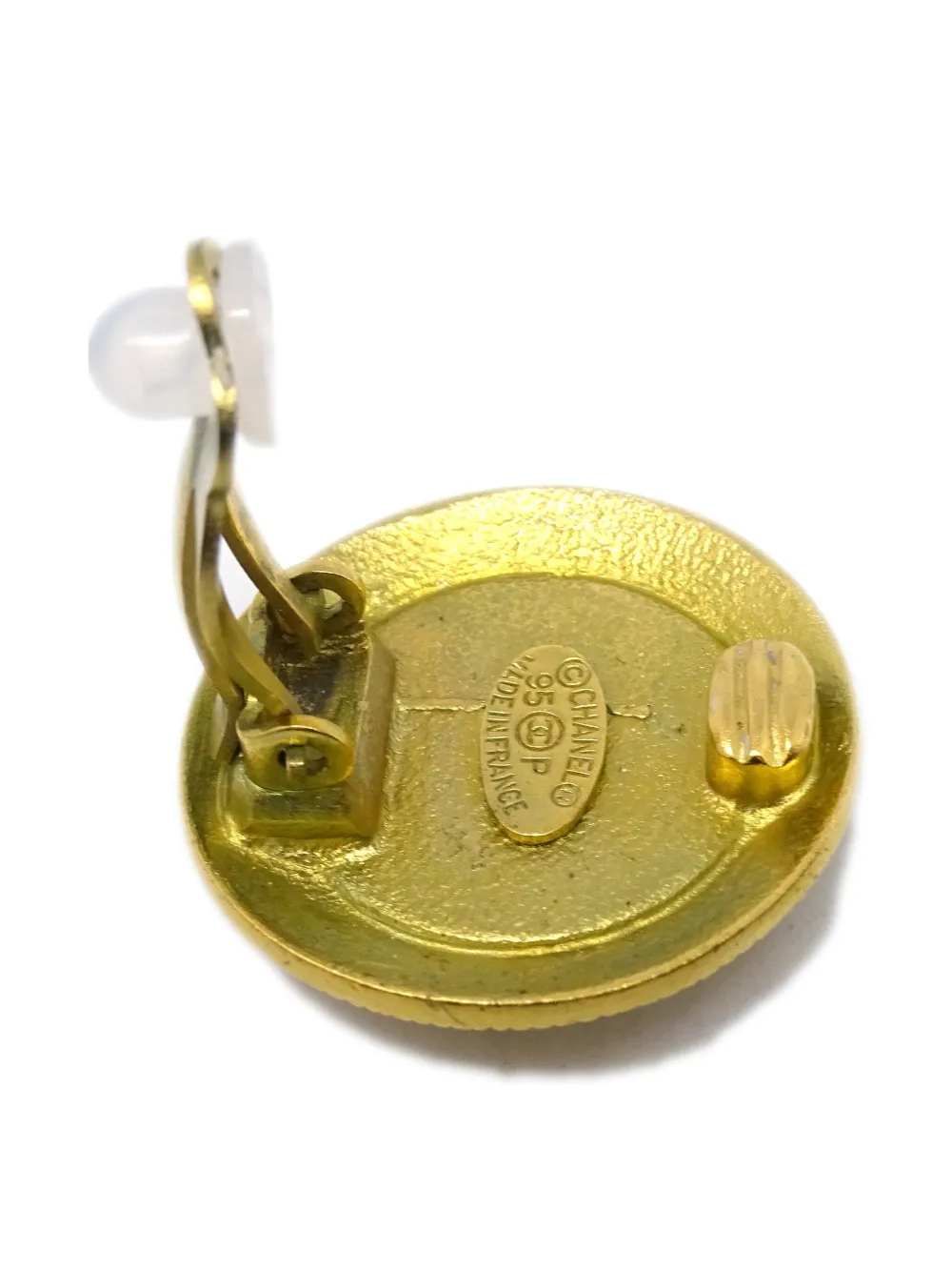 Pre-owned Chanel 1995 Cc Earrings In Gold