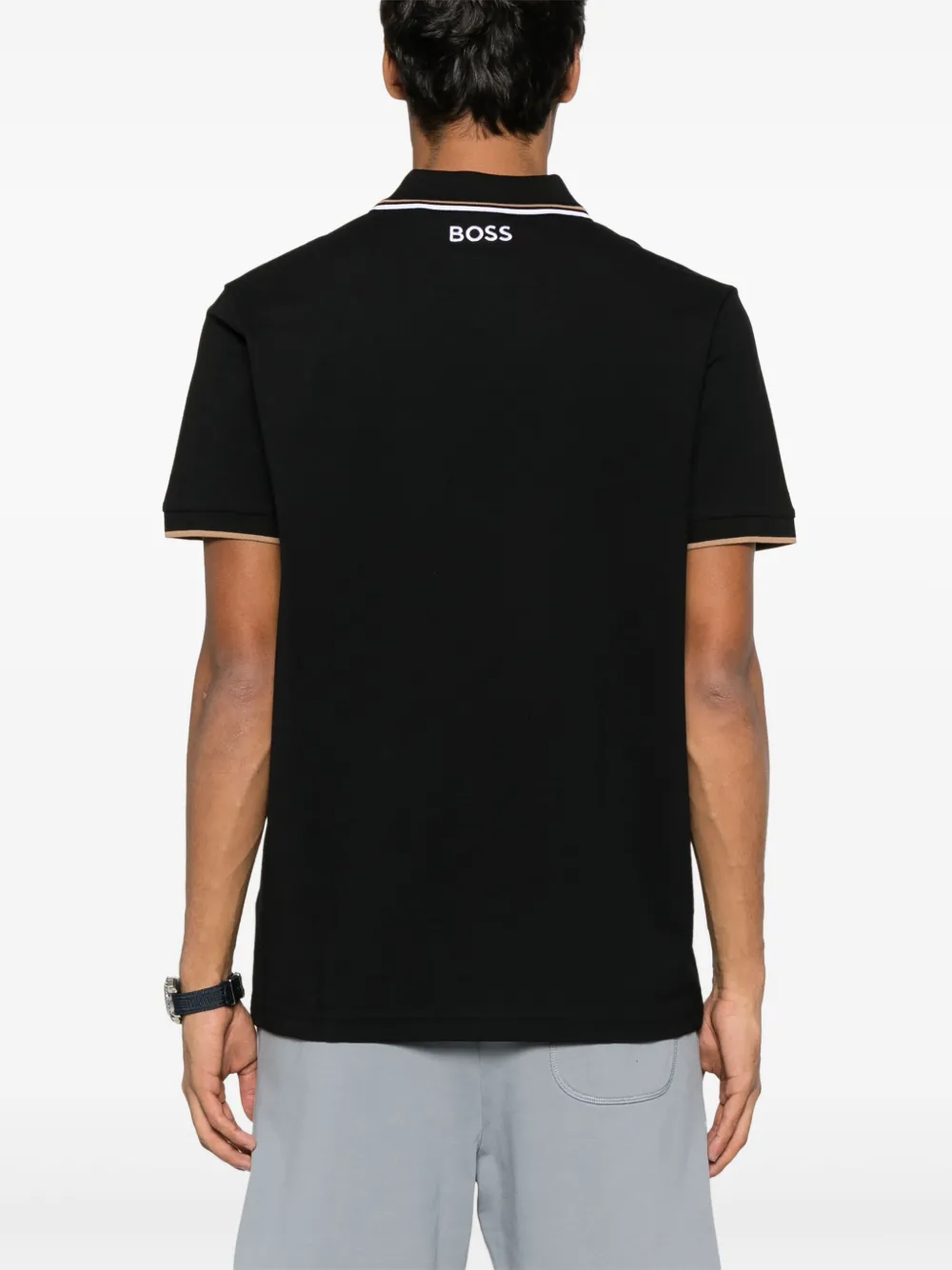 BOSS logo-embroidered polo shirt