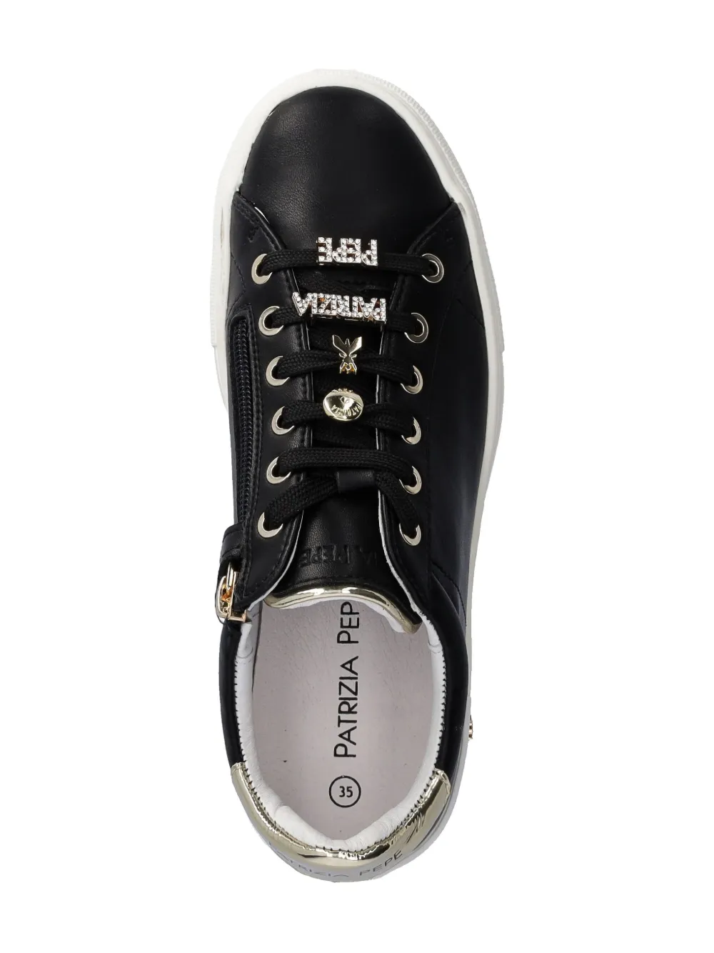 Patrizia Pepe girl leather sneakers Black