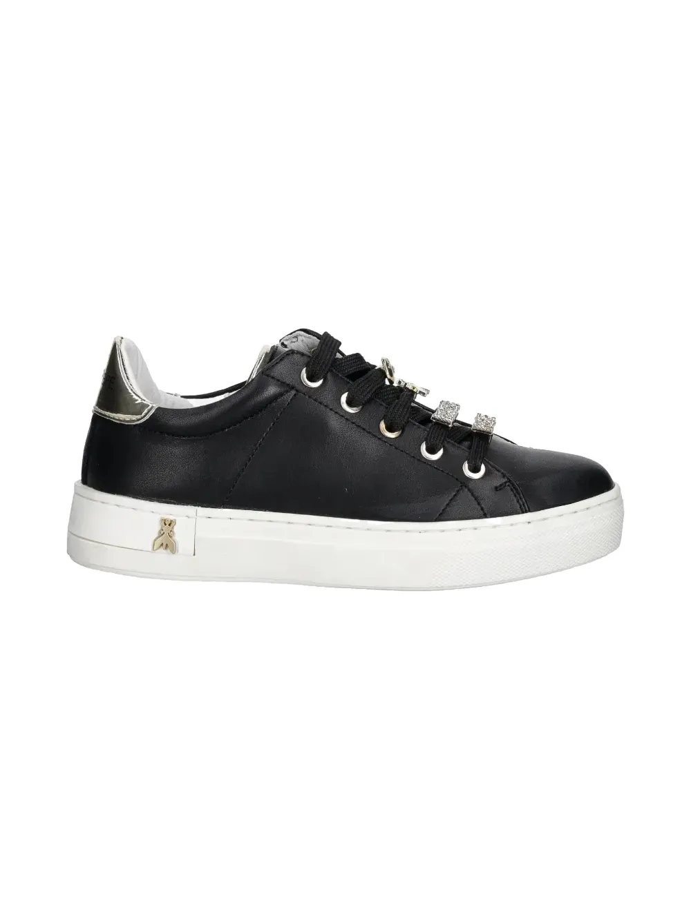 Patrizia Pepe girl leather sneakers - Zwart