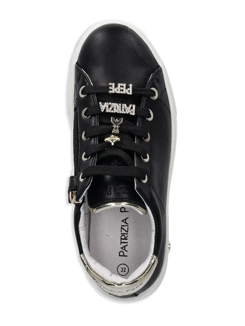 Patrizia Pepe girl leather sneakers Black