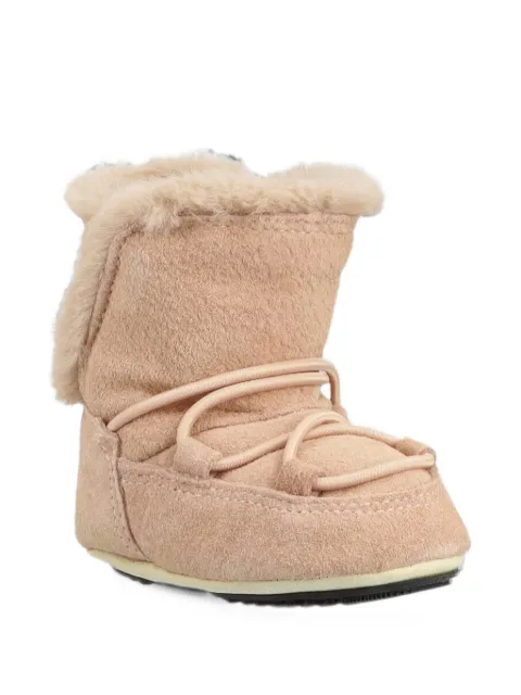 Moon Boot Kids Stivali in pelle scamosciata con bordo in pelliccia sintetica
