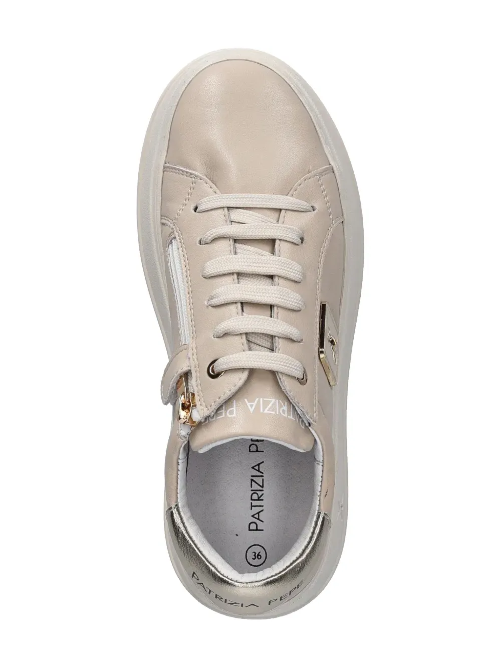 Patrizia Pepe girl logo-plaque sneakers Neutrals