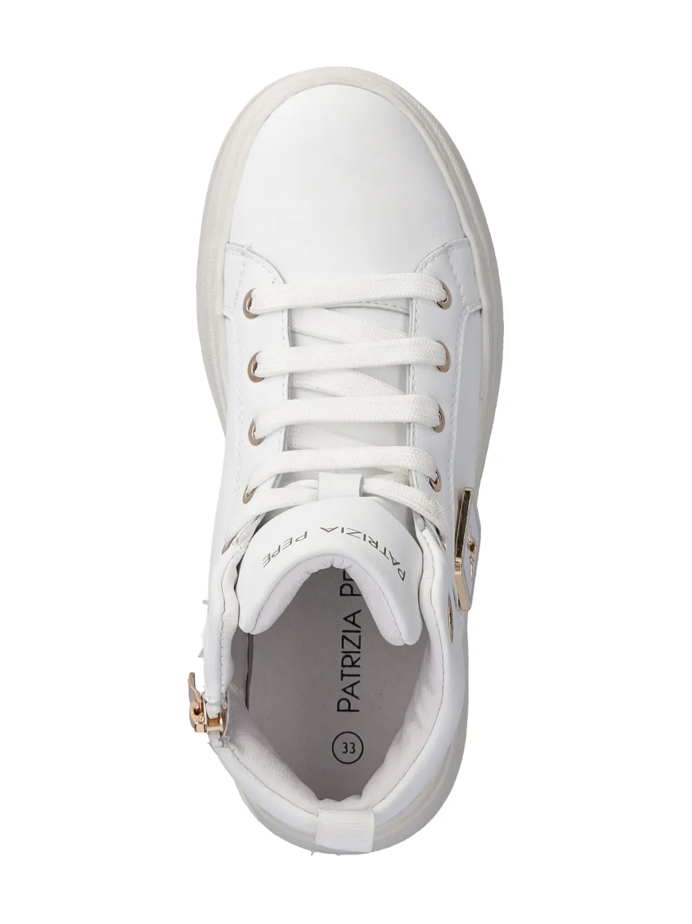 Patrizia Pepe girl leather sneakers White