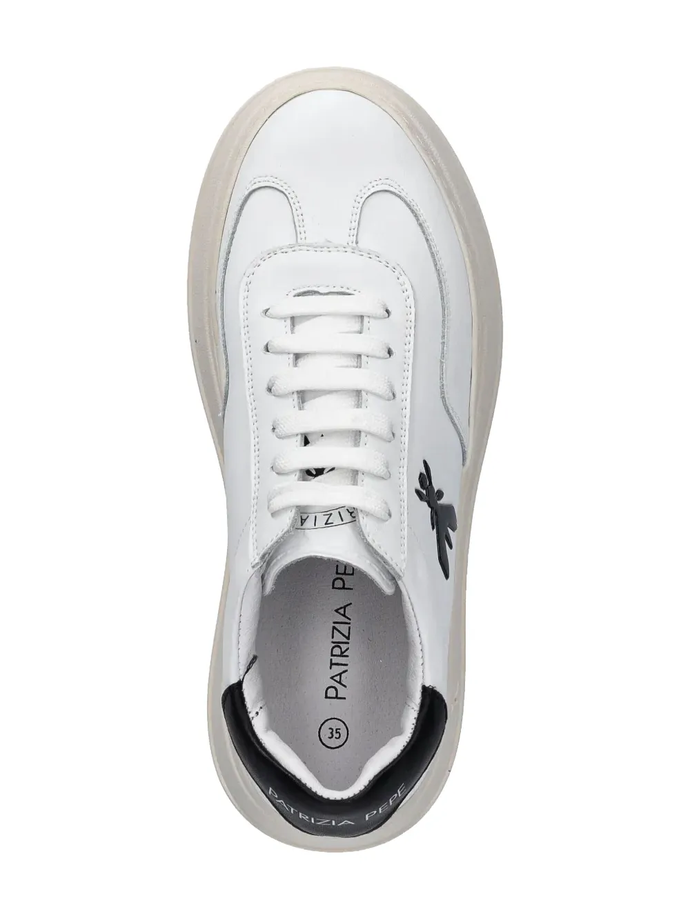 Patrizia Pepe girl leather sneakers White