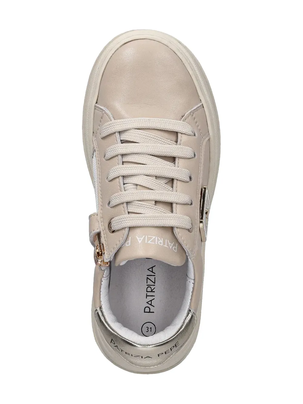 Patrizia Pepe girl leather sneakers Neutrals