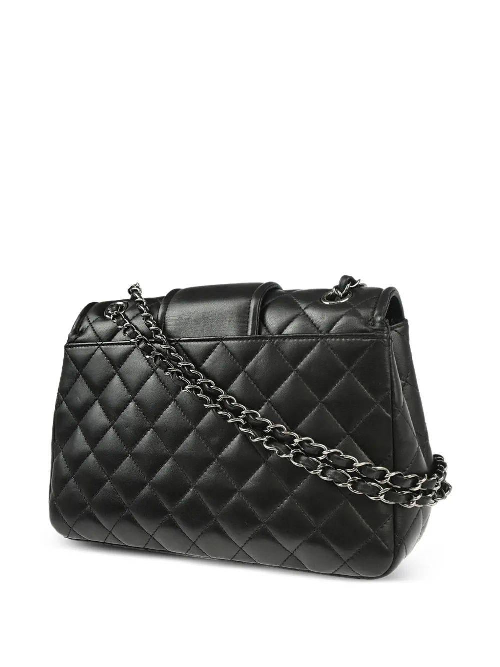 Pre-owned Chanel 2015 Elementary Chic Shoulder Bag In Black