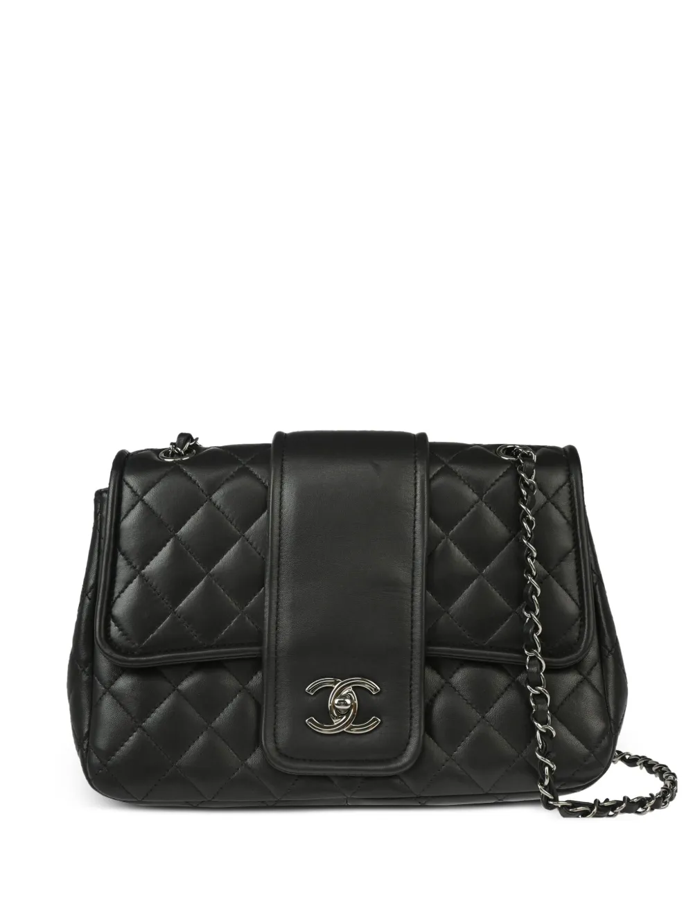 Pre-owned Chanel 2015 Elementary Chic Shoulder Bag In Black