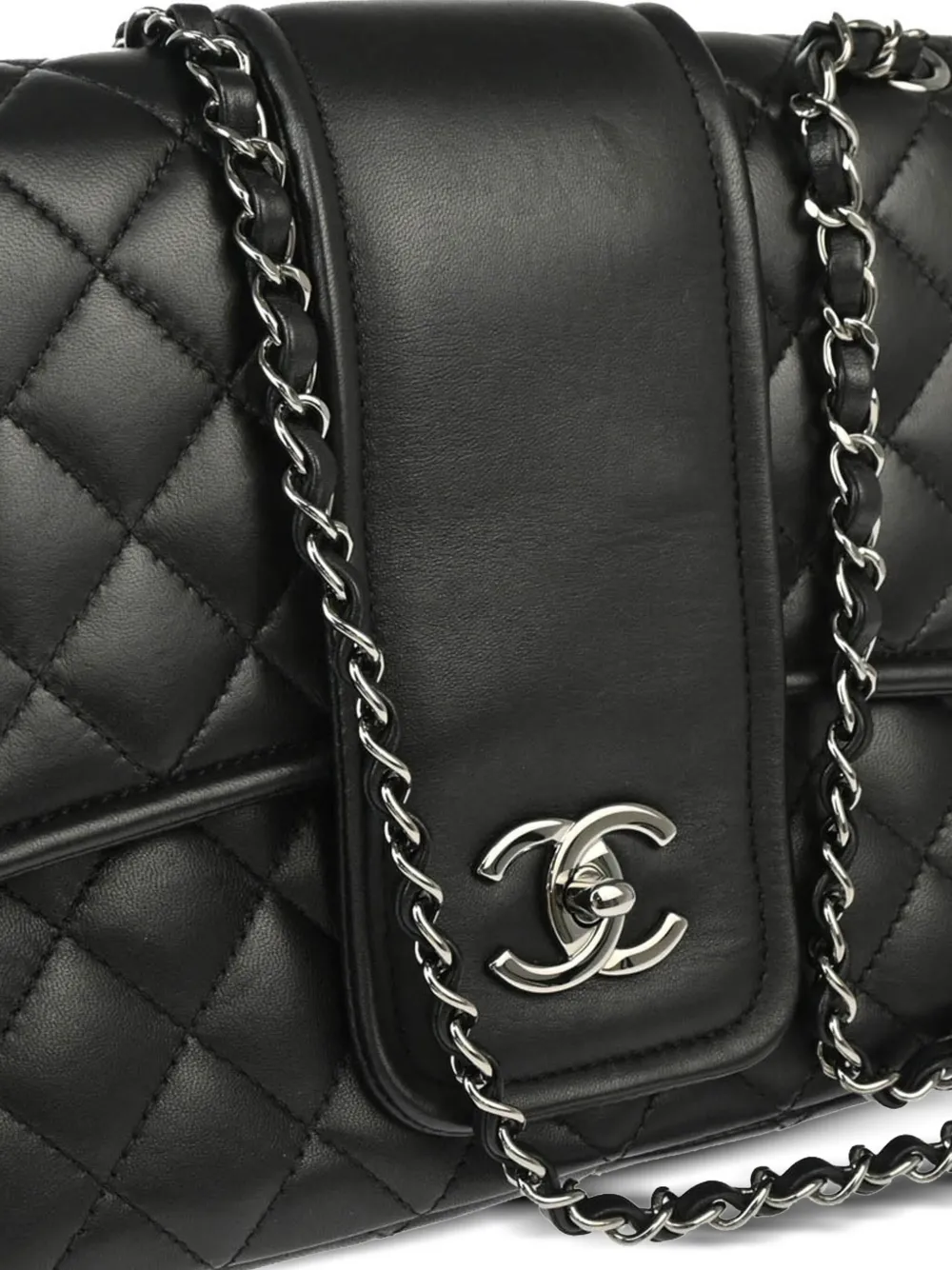 Pre-owned Chanel 2015 Elementary Chic Shoulder Bag In Black