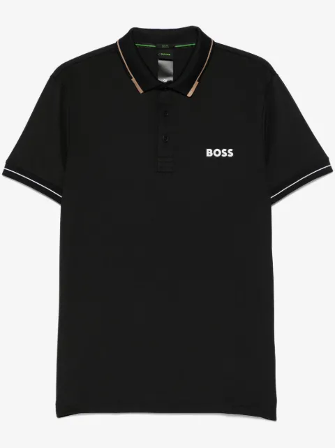 BOSS playera tipo polo con logo en contraste