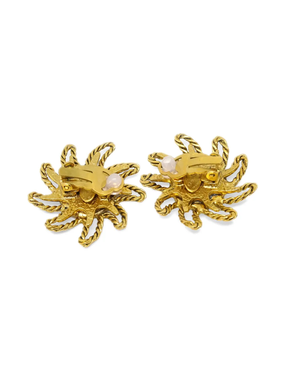 Pre-owned Chanel 1994 Sun Earrings In Gold