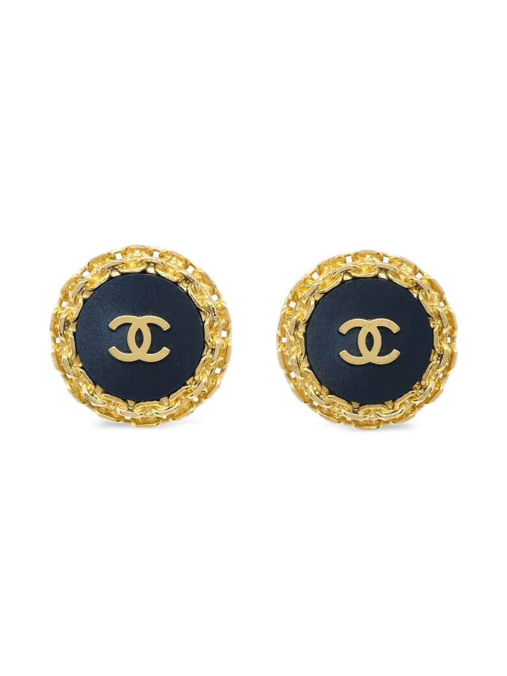 Pre-owned Chanel 1990-2000s Cc Clip-on Earrings In Gold