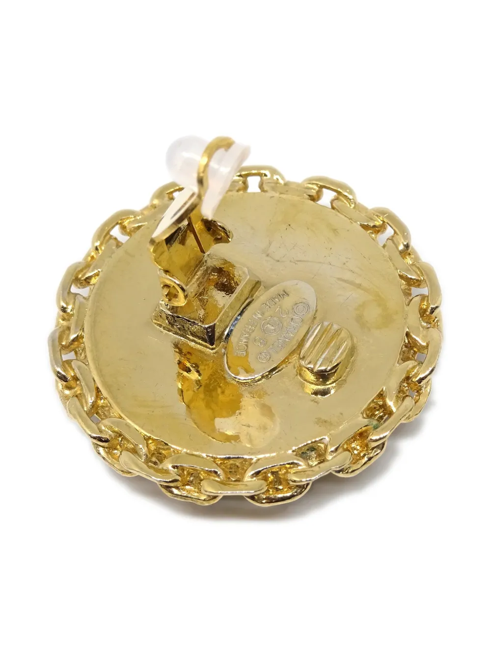 Pre-owned Chanel 1990-2000s Cc Clip-on Earrings In Gold