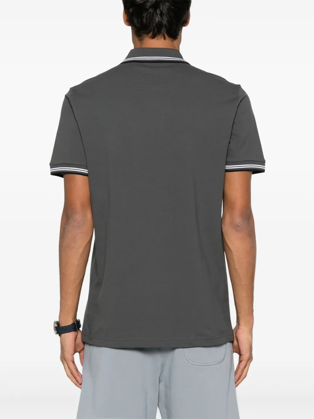 BOSS Poloshirt met rubber logo Grijs