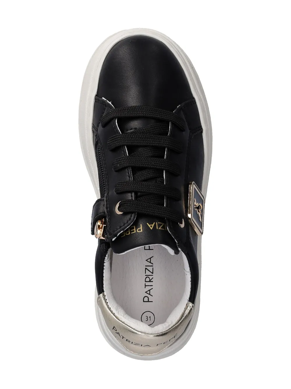 Patrizia Pepe girl leather sneakers Black