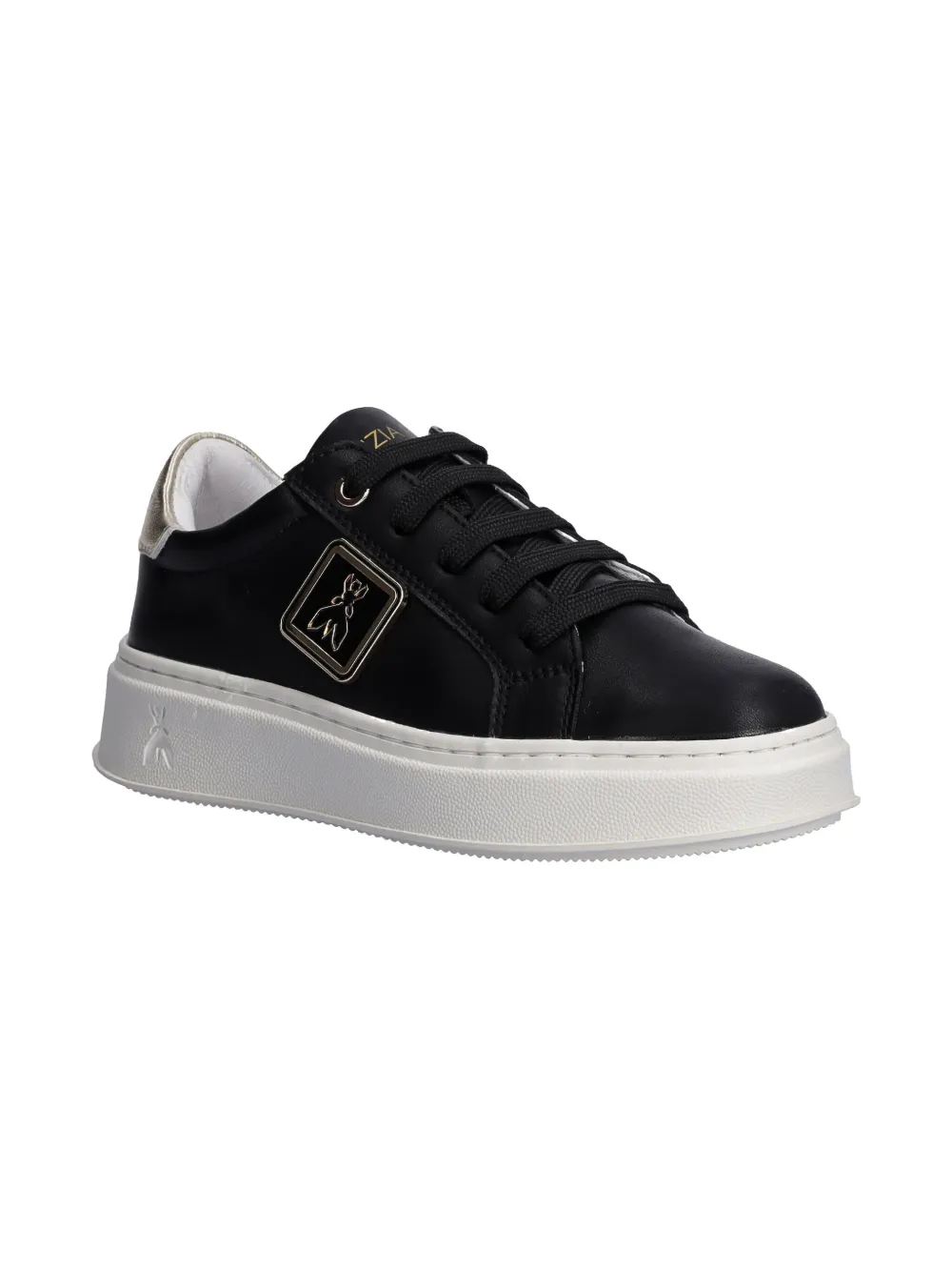 Patrizia Pepe girl leather sneakers - Zwart