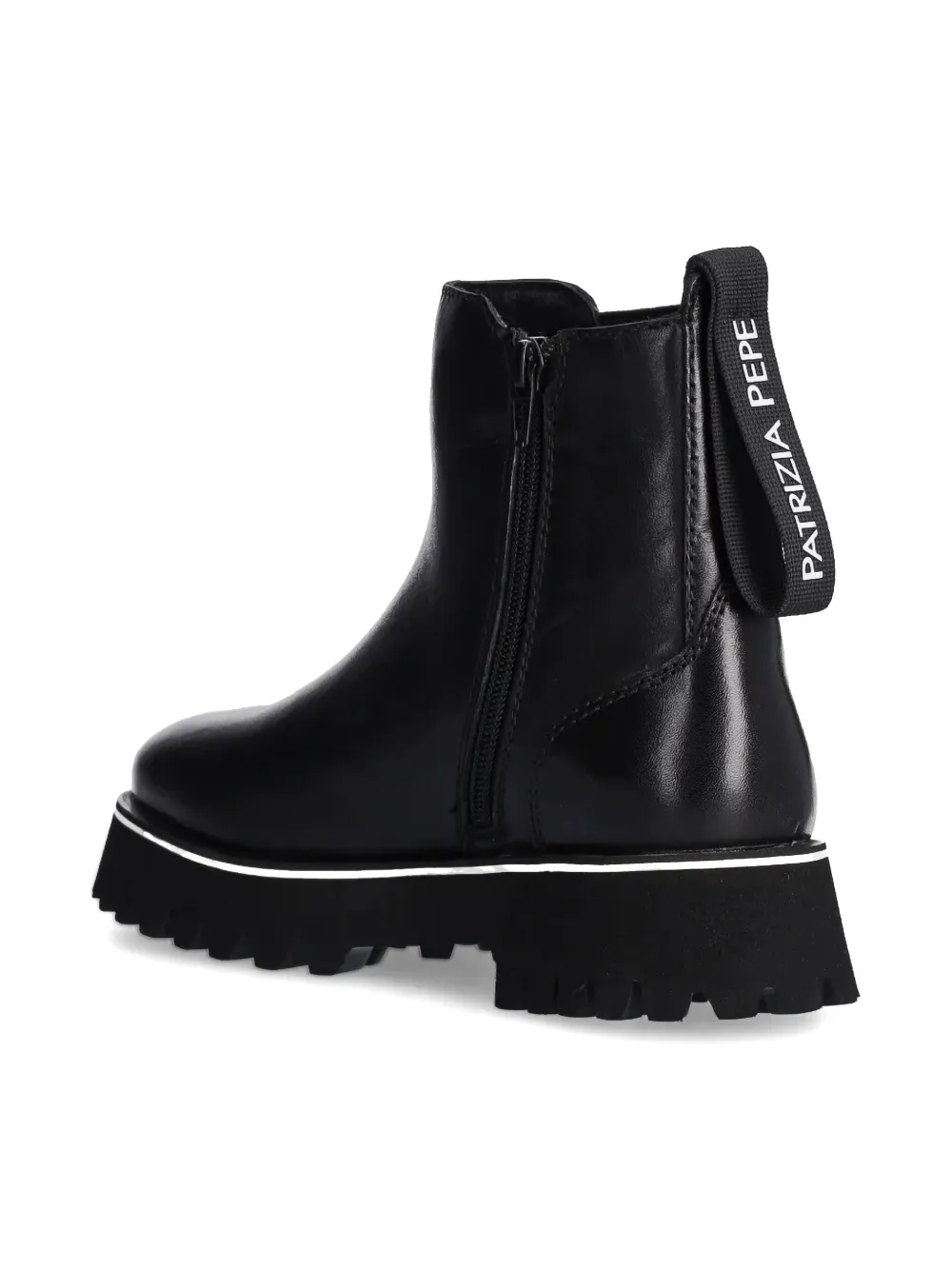 Patrizia Pepe girl leather Chelsea boots Black