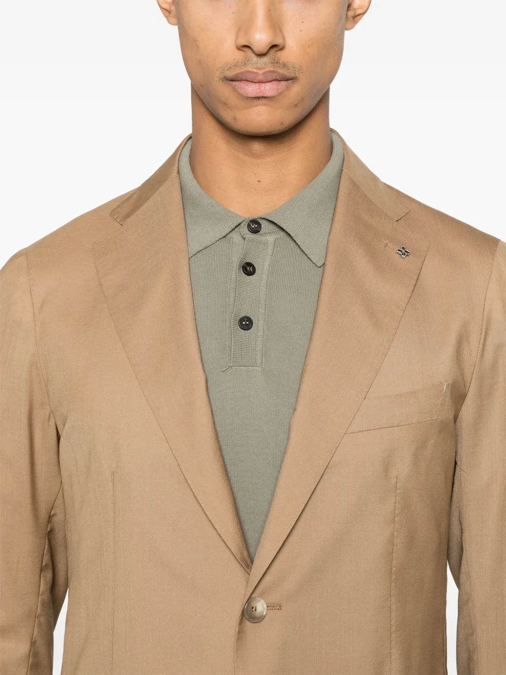 Tagliatore Blazer met broche Bruin