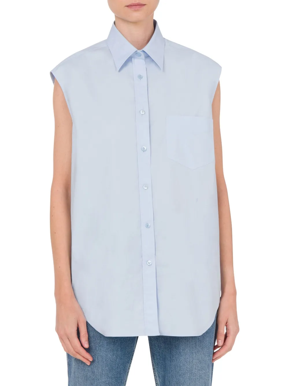 Moschino Sleeveless Shirt In Blue