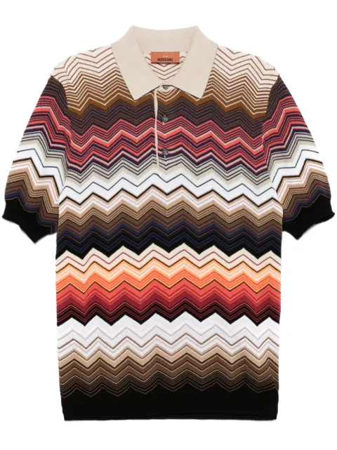Missoni zigzag-woven polo shirt
