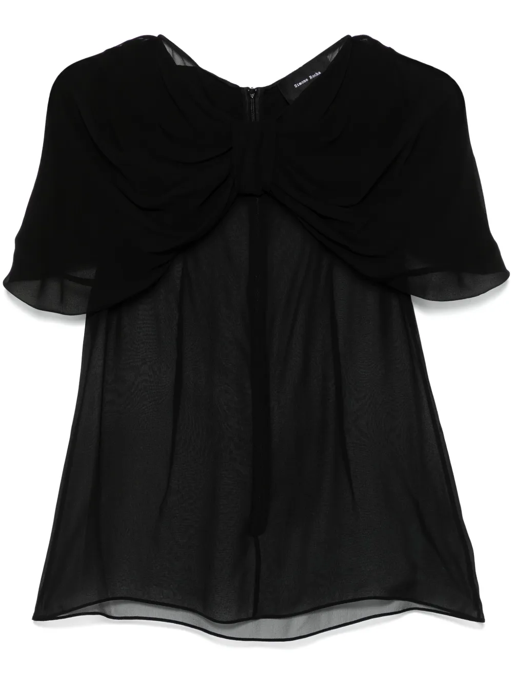 Simone Rocha bow-detail sheer blouse | Black | Image 1