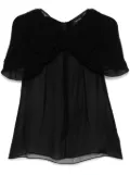 Simone Rocha bow-detail sheer blouse - Black
