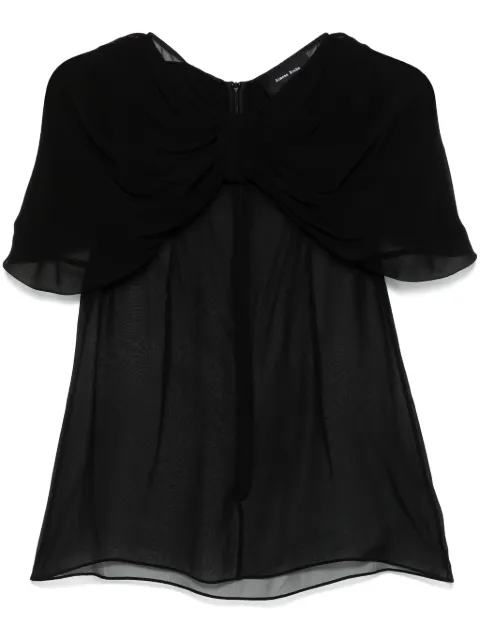 Simone Rocha blusa traslúcida con detalle de moño